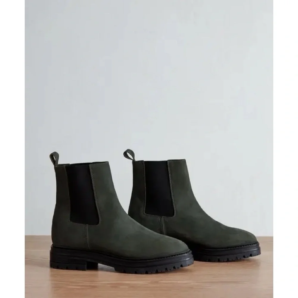 Jenni Kayne • Brooklyn Lug Boot chelsea ankle chunky Forest green